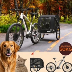 BENNO® Hundefahrradanhänger LUNA Kleintierfahrradanhänger Buggy faltbar, schwarz