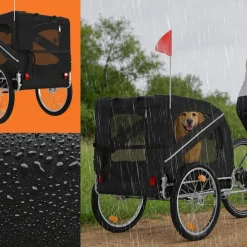 BENNO® Hundefahrradanhänger LUNA Kleintierfahrradanhänger Buggy faltbar, schwarz