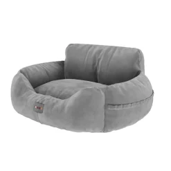 BENNO® Hundesitz BUDDY Autositz für Hunde 55x45x30 cm grau oder anthrazit – sicherer & bequemer Autokorb mit rutschfestem Boden, Gurten & waschbarem Kissen