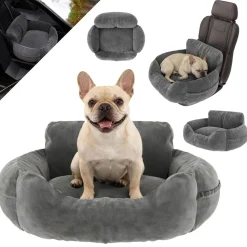 BENNO® Hundesitz BUDDY Autositz für Hunde 55x45x30 cm anthrazit – stabiler Autokorb mit rutschfestem Boden, weicher Polsterung, Gurten & waschbarem Kissen