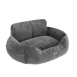 BENNO® Hundesitz BUDDY Autositz für Hunde 55x45x30 cm anthrazit – stabiler Autokorb mit rutschfestem Boden, weicher Polsterung, Gurten & waschbarem Kissen