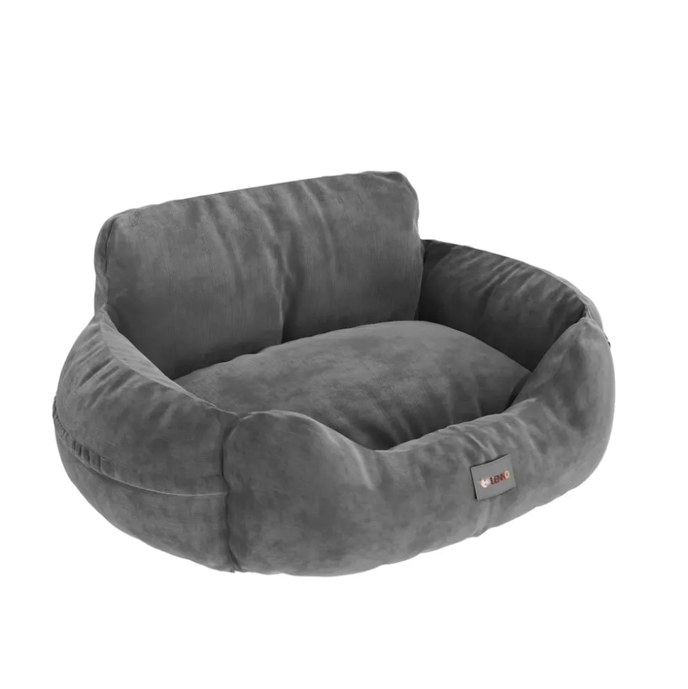 BENNO® Hundesitz BUDDY Autositz für Hunde 55x45x30 cm anthrazit – stabiler Autokorb mit rutschfestem Boden, weicher Polsterung, Gurten & waschbarem Kissen