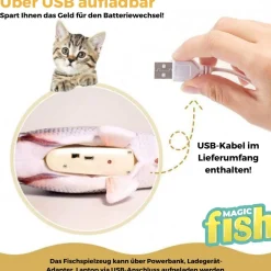 Best Direct® Katzenspielzeug zappelnder Fisch mit Katzenminze Magic Fish