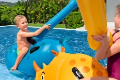 Bestway Poolspiel Nashorn Kinder Wasser Spielzeug 148cm für 2 Personen Poolspiel