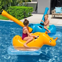 Bestway Poolspiel Nashorn Kinder Wasser Spielzeug 148cm für 2 Personen Poolspiel