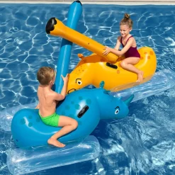 Bestway Poolspiel Nashorn Kinder Wasser Spielzeug 148cm für 2 Personen Poolspiel