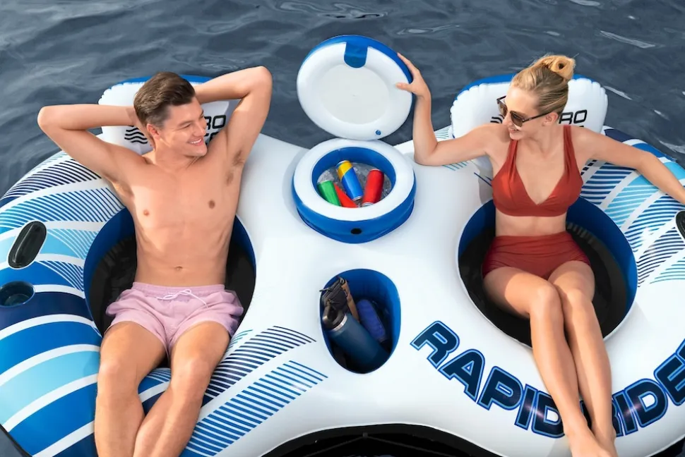 Bestway Schwimmring HydroForce RapidRider II 2Personen 251x132cm Schwimmreifen