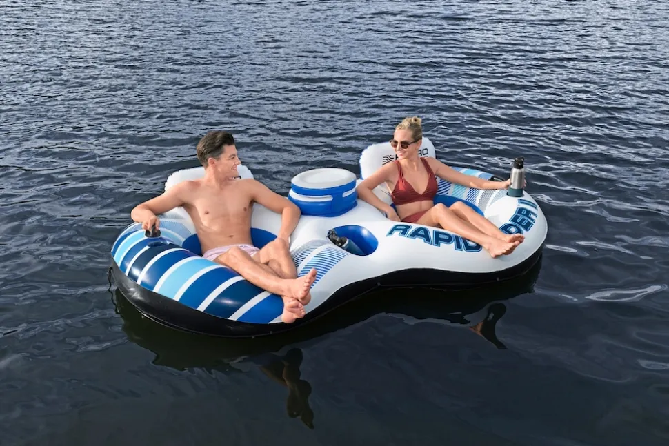Bestway Schwimmring HydroForce RapidRider II 2Personen 251x132cm Schwimmreifen