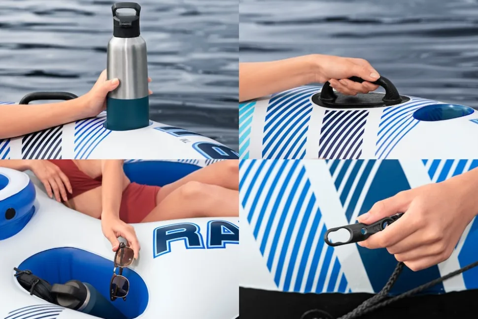 Bestway Schwimmring HydroForce RapidRider II 2Personen 251x132cm Schwimmreifen