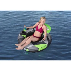Bestway 43280 Schwimmring Rugged Rider I Ø135cm mit Lehne Getränkehalter Mesh