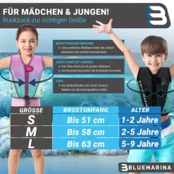 Bluemarina Kinder Schwimmhilfe (S, Mermaid)