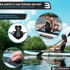 Bluemarina SUP Board Ariki, Stand Up Paddle aufblasbar mit Paddel, Pumpe, Rucksack, 5J Garantie (Classic 2.0, 325x86x16,5cm / 10'8
