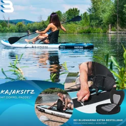 Bluemarina SUP Board Mapuna Sport, Kickpad, Double Layer, Paddel, Pumpe, Rucksack, 5J Garantie