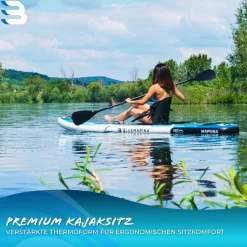 Bluemarina SUP-Sitz, Kajaksitz für Stand Up Paddle, mit Paddel, ergonomisch, Schaumstoffpolster