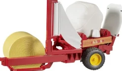 Bruder bruder 02122 Ballenwickler mit ockerbraunem und weißem Rundballen