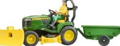 Bruder bruder 62104 bworld John Deere Aufsitzrasenmäher, Anhänger + Gärtner