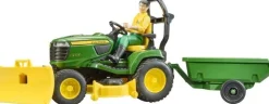 Bruder bruder 62104 bworld John Deere Aufsitzrasenmäher, Anhänger + Gärtner