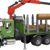 Bruder bruder 02824 MACK Granite Holztransport-LKW, Ladekran, Greifer + 3 Baumstämme