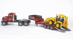 Bruder Bruder 02813 MACK Granite LKW , Tieflader und Bagger