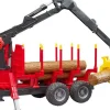 Bruder Bruder 02252 Rückeanhänger mit Ladekran plus Zubehör