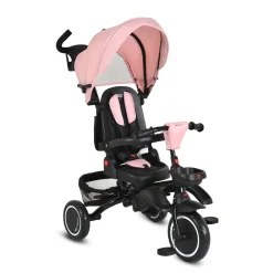 Byox Dreirad Cruz EVA-Reifen klappbar Körbe 360 drehbar Getränkehalter Fußstütze rosa
