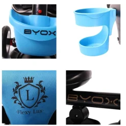 Byox Dreirad Flexy Lux 3 in 1 Tricycle, klappbar, Gummireifen, drehbarer Sitz blau