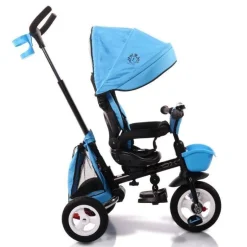 Byox Dreirad Flexy Lux 3 in 1 Tricycle, klappbar, Gummireifen, drehbarer Sitz blau