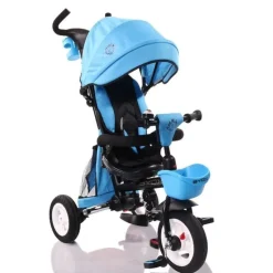 Byox Dreirad Flexy Lux 3 in 1 Tricycle, klappbar, Gummireifen, drehbarer Sitz blau