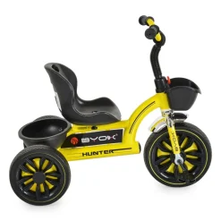 Byox Dreirad Hunter EVA-Reifen, verstellbarer Sitz, Korb, ergonomische Griffe gelb