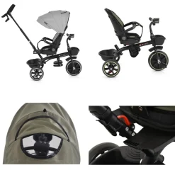 Byox Dreirad, Tricycle Summer, Fußstütze klappbar, Musik, Becherhalter, Körbe grün
