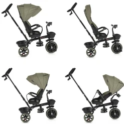 Byox Dreirad, Tricycle Summer, Fußstütze klappbar, Musik, Becherhalter, Körbe grün