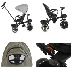 Byox Dreirad, Tricycle Summer, Fußstütze klappbar, Musik, Becherhalter, Körbe grün