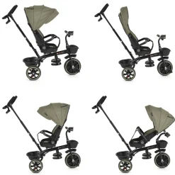 Byox Dreirad, Tricycle Summer, Fußstütze klappbar, Musik, Becherhalter, Körbe grün