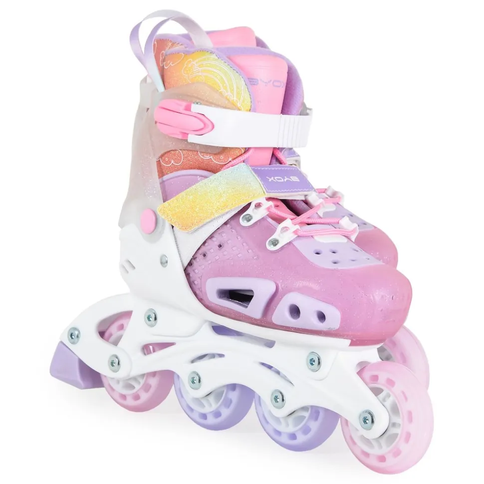 Byox Inliner Dizzy pink Glitzer PU-Räder Stoßdämpfer ABEC-5-Lager verstellbar M (Gr. 34-38)