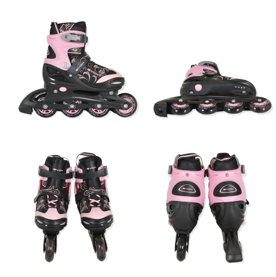 Byox Inliner 2 in 1 Double pink Rollschuhe, PU-LED-Räder, verschiedene Größen S (Gr.30-33)