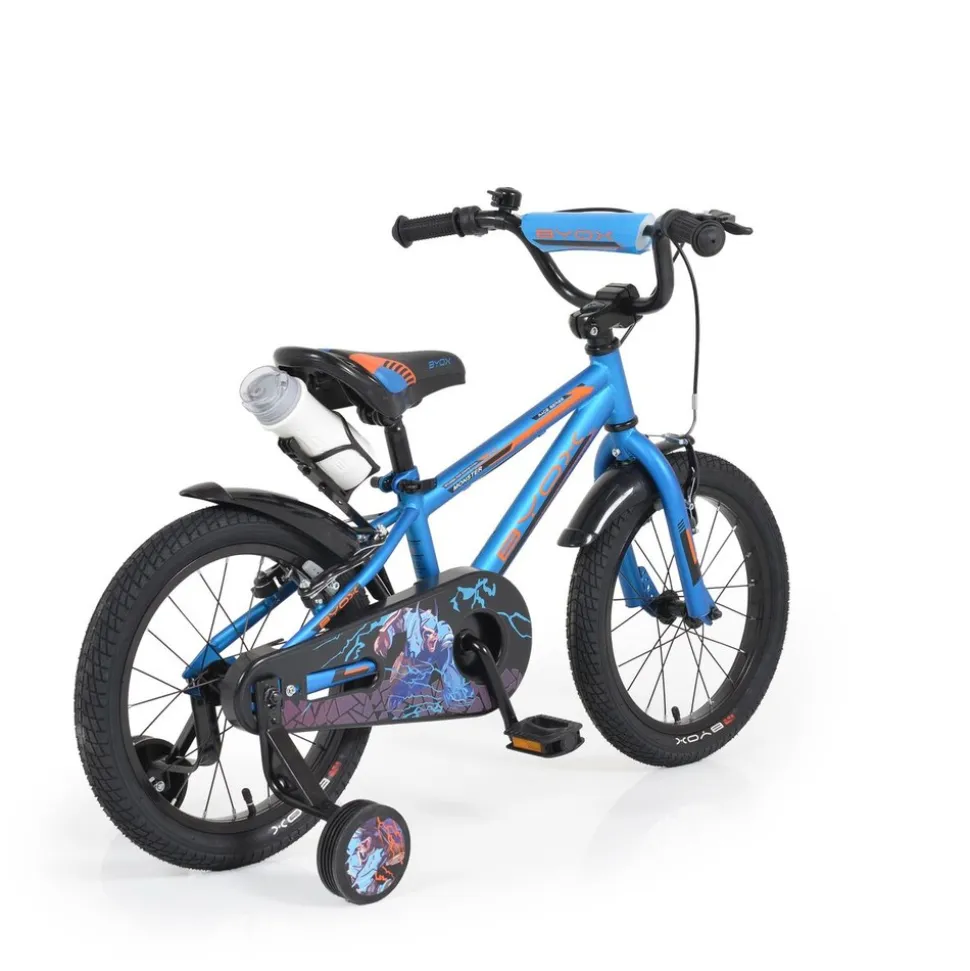 Byox Kinderfahrrad 16" Monster blau, Stützräder, Reflektoren, einstellbar