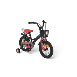 Byox Kinderfahrrad Robo 14 Zoll, Stützräder, Frontkorb, Getränkehalter, Klingel schwarz