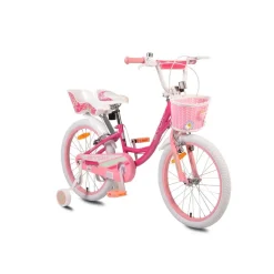 Byox Kinderfahrrad 20 Zoll Fashion Girl, Stützräder, Korb am Lenker, Puppensitz pink