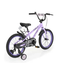 Byox Kinderfahrrad 18 Zoll Pixi, Klingel, Reflektoren, Stützräder, ab 5 Jahre violett
