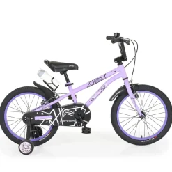 Byox Kinderfahrrad 18 Zoll Pixi, Klingel, Reflektoren, Stützräder, ab 5 Jahre violett