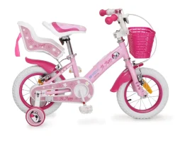 Byox Kinderfahrrad 12 Zoll Puppy, Stützräder, Frontkorb, Puppensitz ab 3 Jahre