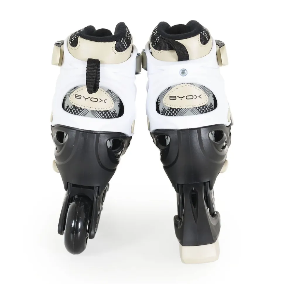 Byox Kinder Inliner, Schlittschuhe 2 in 1 Iceberg PU-Räder Schnürrsenkel Tasche Größe M (34-37)
