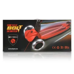 Byox Kinderroller Bolt 3 Räder, höhenverstellbar, klappbar, PU-Räder, ABEC-9 rosa