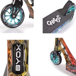 Byox Kinderroller Chaos PU-Räder, ABEC-9, Lenker 360° drehbar, Hinterradbremse blau