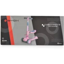 Byox Kinderroller Checkmate 2 in 1 Laufrad, Sound, Licht, Lenkerhöhe verstellbar weiß