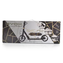 Byox Kinderroller Chic PU-Räder, LED-Licht, ABEC-7 Lager, Seitenständer, faltbar weiß