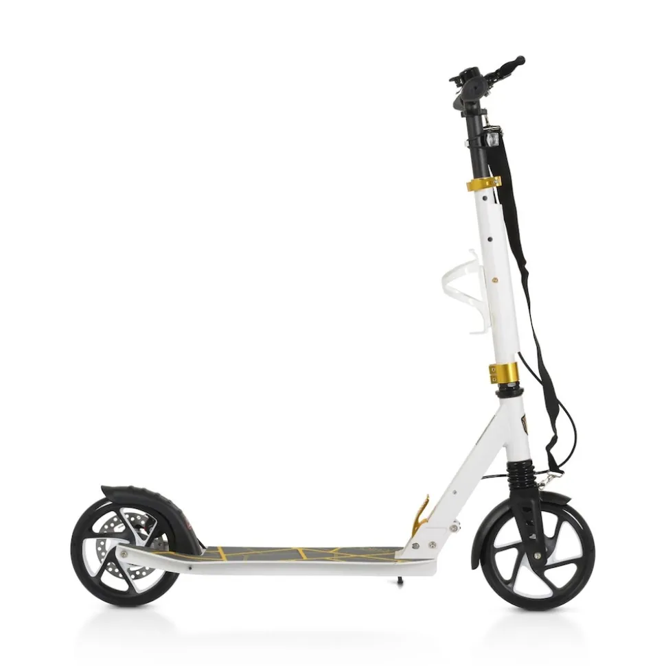 Byox Kinderroller Chic PU-Räder, LED-Licht, ABEC-7 Lager, Seitenständer, faltbar weiß