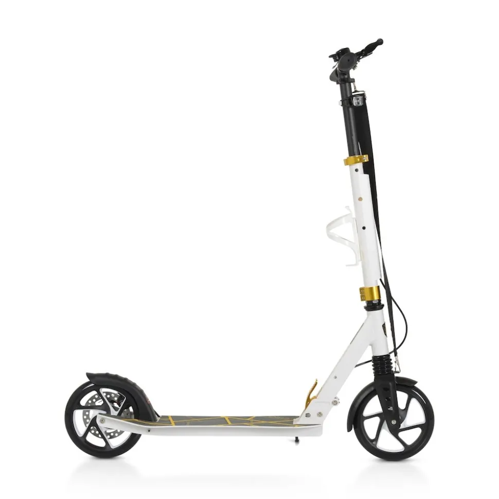 Byox Kinderroller Chic PU-Räder, LED-Licht, ABEC-7 Lager, Seitenständer, faltbar weiß