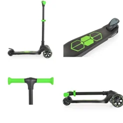 Byox Kinderroller Lamborghini 3 Räder klappbar PU-Räder ABEC-7 LED-Räder Bremse grün
