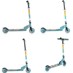 Byox Kinderroller Miracle faltbar LED-PU-Räder ABEC-7 Klingel Höhe einstellbar blau